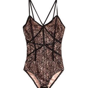 H&M Women's Black/Nude Lace Bodysuit